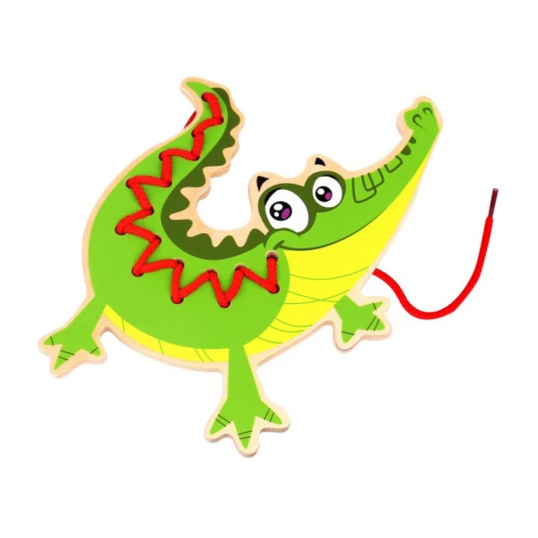 WOODEN LACING ANIMAL - CROCODILE