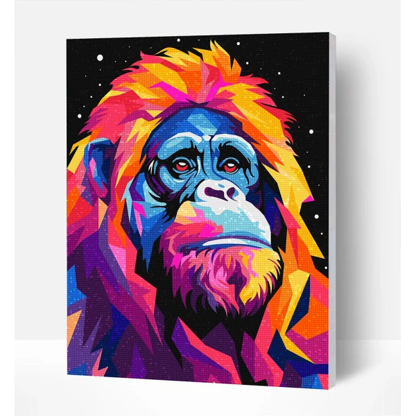 SPLAT PLANET DIAMOND PAINTING KIT ON FRAMED CANVAS 30X40 cm ORANGUTAN