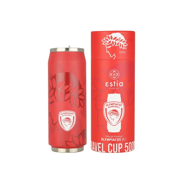 ESTIA HOME ART ΘΕΡΜΟΣ TRAVEL CUP 500ml - OLYMPIACOS BC