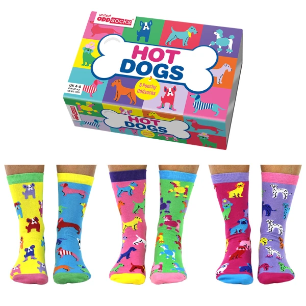 WOMEN SOCKS No 37-42 SET 6 pieces HOT DOGS