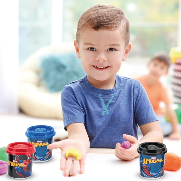 AS DOUGH MARVEL SPIDERMAN POLYBAG WITH 5 POTS AND 3D CUPS 570gr FOR AGES 3+