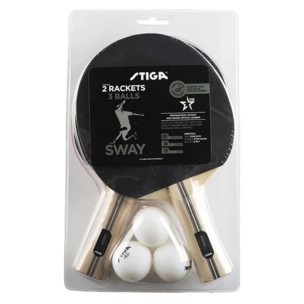 STIGA SWAY TABLE TENNIS SET 2 BATS AND 3 BALLS