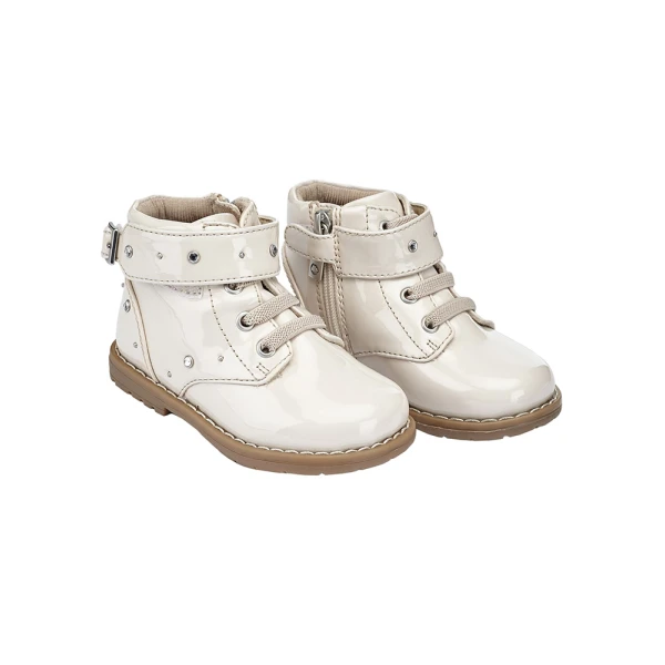 MAYORAL BOOTS BIKER PATENT ECRU