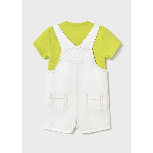 MAYORAL SET DUNGAREES WHITE-GREEN