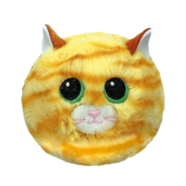 TY FLUFFY BALL BEANIE BOUNCERS - YELLOW CAT