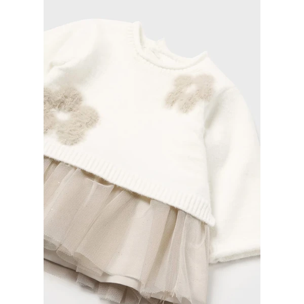 MAYORAL DRESS TULLE COMBINED IVORY