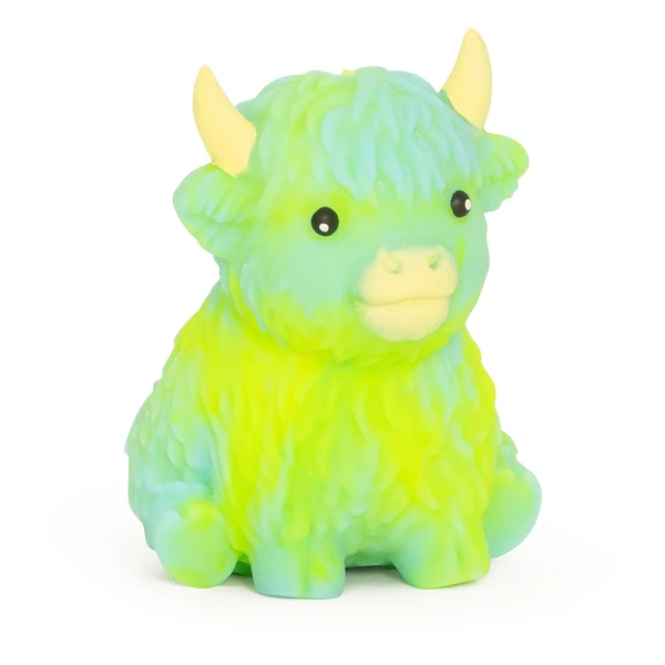 KEYCRAFT SQUISHY RAINBOW HIGHLAND COW - 3 COLORS