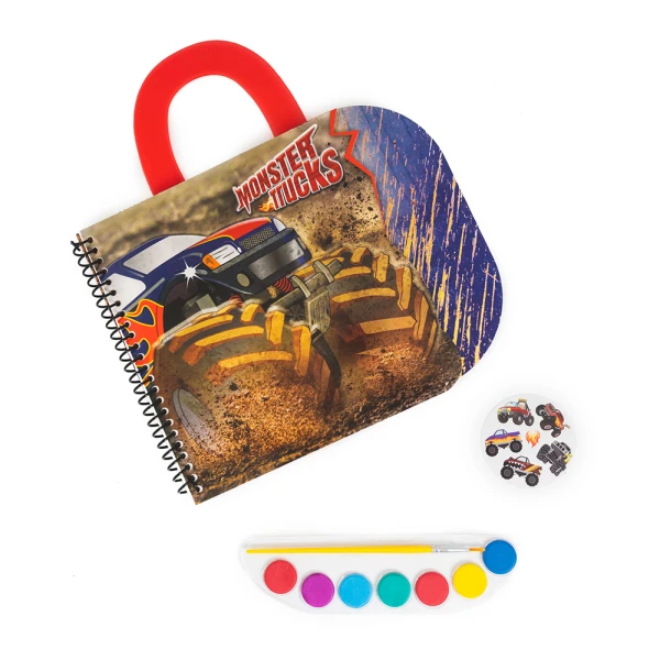 AS ART BOOK DRAWING SET DINOSAURS AND MONSTER TRUCKS FOR AGES 3+