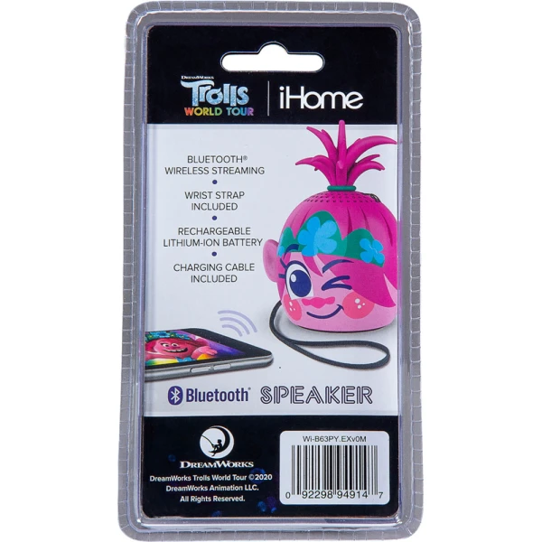 EKIDS TROLLS WORLD TOUR ΦΟΡΗΤΟ ΗΧΕΙΟ BLUETOOTH ΓΙΑ ΠΑΙΔΙΑ ΜΕ ΛΟΥΡΑΚΙ ΚΑΡΠΟΥ
