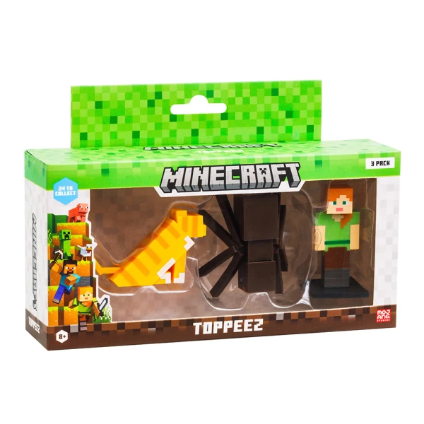 MINECRAFT ΣΕΤ 3 ΦΙΓΟΥΡΕΣ 3D TOPPEEZ 6 εκ. - ΔΙΑΦΟΡΑ ΣΧΕΔΙΑ