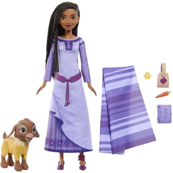 DISNEY WISH ΒΑΣΙΚΗ ΚΟΥΚΛΑ ASHA OF ROSAS ΚΑΙ ΦΙΛΟΣ