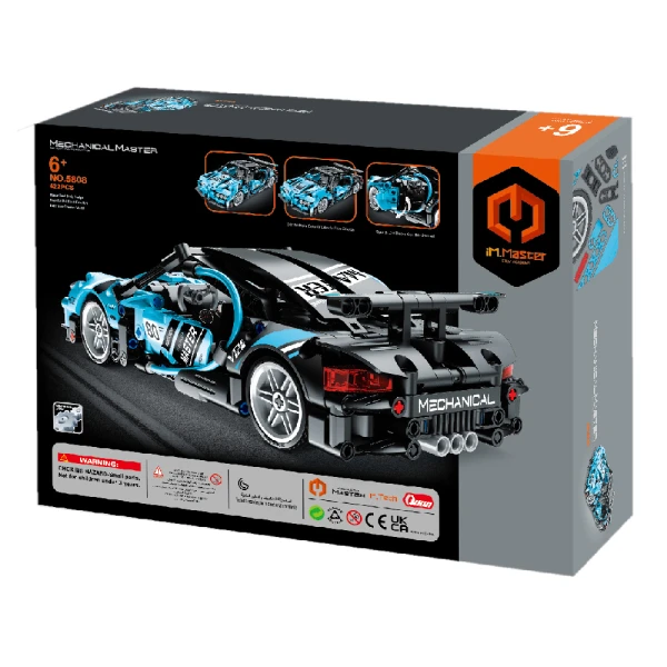 MECHANICAL MASTER CONSTRUCTION PULL BACK BLUE RACER 507 pcs