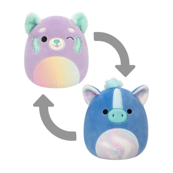 SQUISHMALLOWS FLIPMALLOWS PLUSH 13 cm - W3 LEXIS & ROMANO PANDA-HIPPO