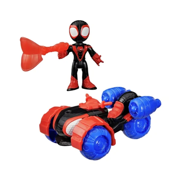SPIDEY AND HIS AMAZING FRIENDS MILES SPIN MORALES TECHNO RACER VEHICLE AND FIGURE