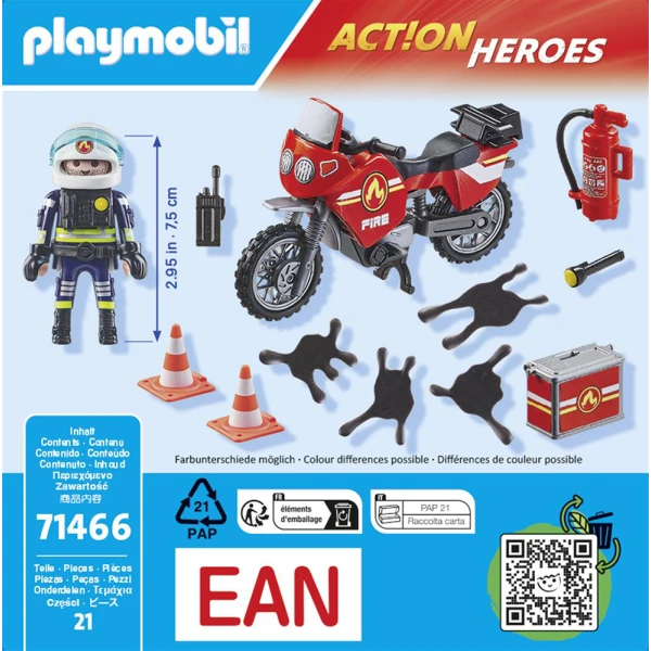 PLAYMOBIL CITY ACTION FIRE MOTORCYCLE & OIL SPILL INCIDENT