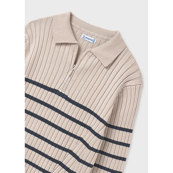 MAYORAL POLO LONG-SLEEVE KNITTED DARK BEIGE