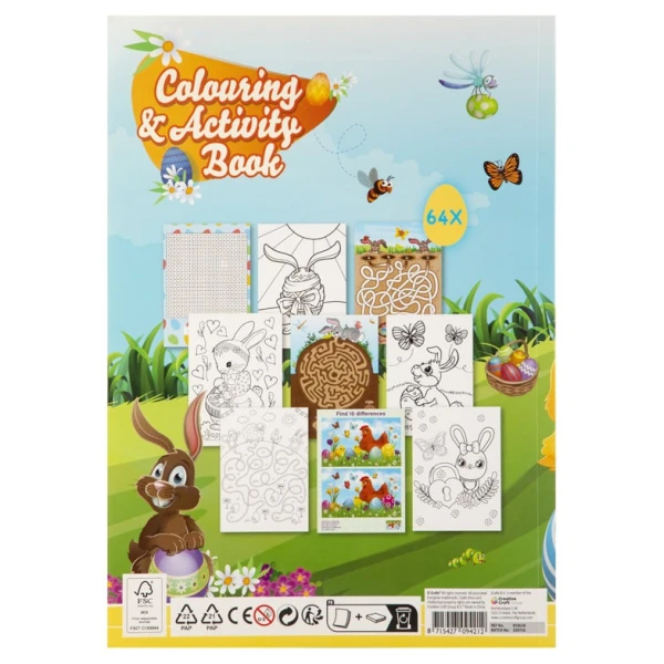 EASTER COLORING BOOK & ACTIVITIES WITH 64 PAGES A4