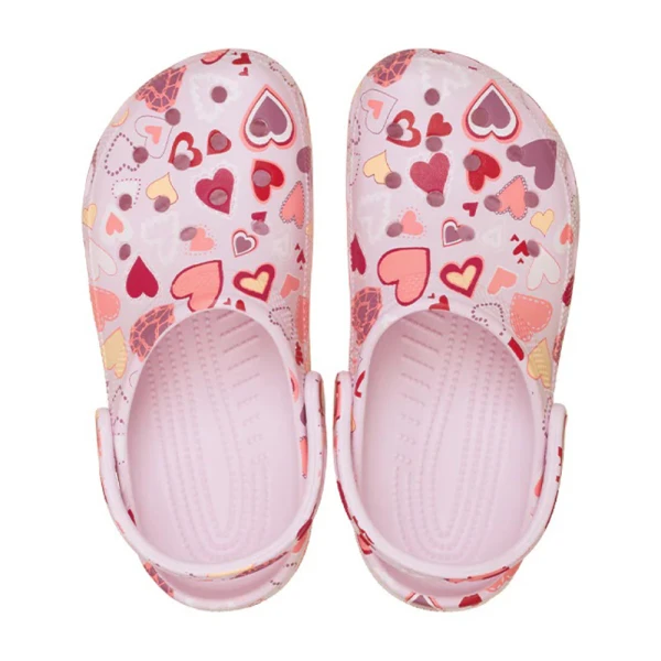 CROCS CLASSIC CLOG KIDS PINK MILK HEARTS
