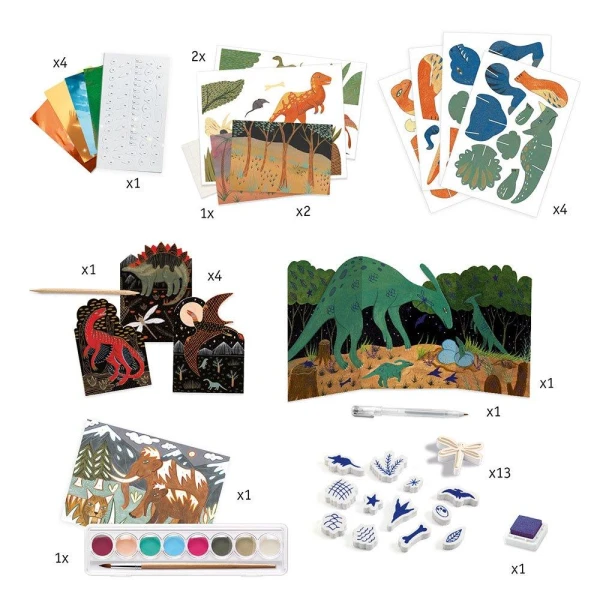 DJECO SET 6 CREATIVE ACTIVITIES DINOSAURS WORLD