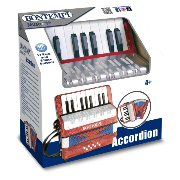 BONTEMPI ACCORDION WITH 17 KEYS AND 8 BASS BUTTONS