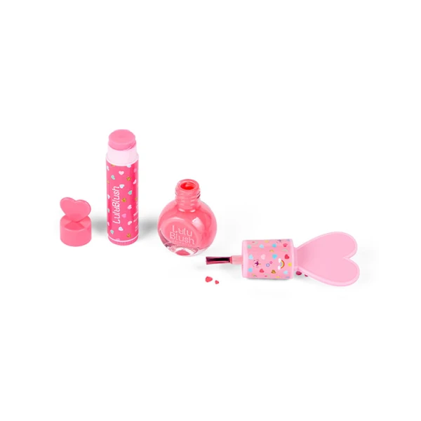 LULU BLUSH KIDS TRANSPARENT CASE WITH MAKEUP SET