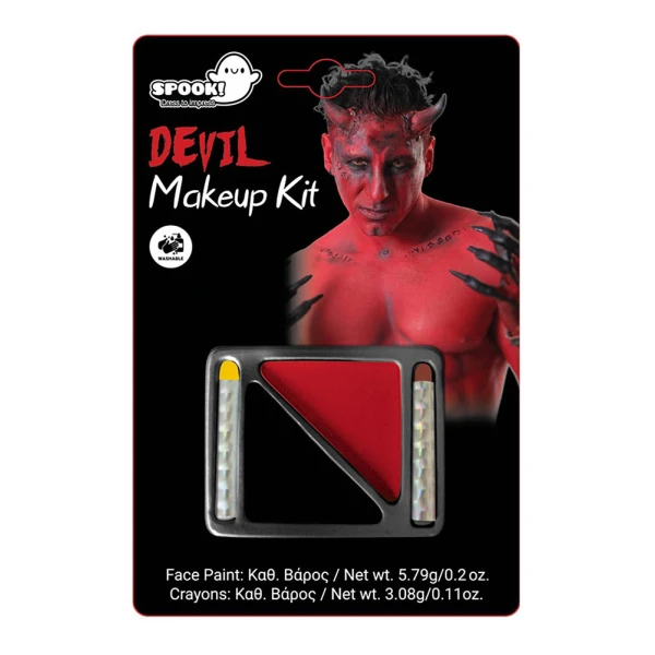 CARNIVAL MAKEUP SET RED-WHITE AND CRAYONS