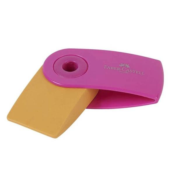 FABER-CASTELL ΓΟΜΑ MINI SLEEVE ΔΙΧΡΩΜΗ - 3 ΧΡΩΜΑΤΑ