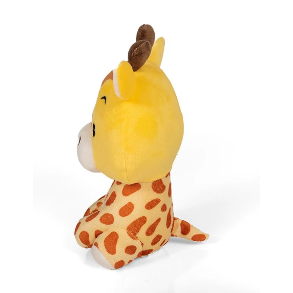 PLUSH ANIMALS 18 cm WITH RATTLE - 6 DESIGNS