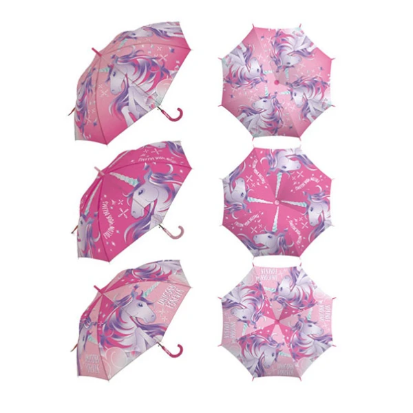 KIDS UMBRELLA POLYESTER AUTO UNΙCORN - 3 DESIGNS