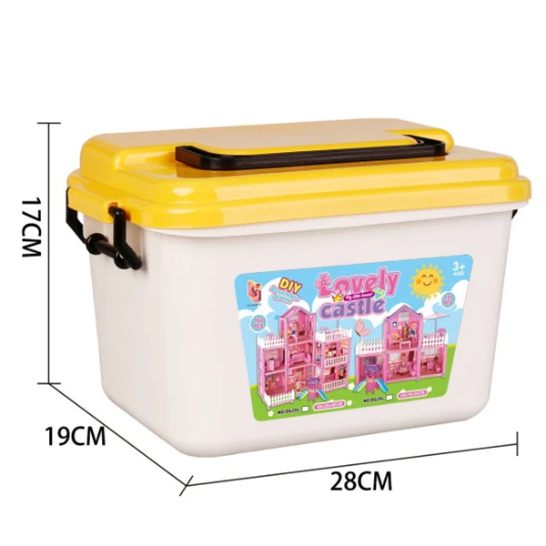 TWO-STOREY HOUSE WITH ACCESSORIES IN CARRYING CASE