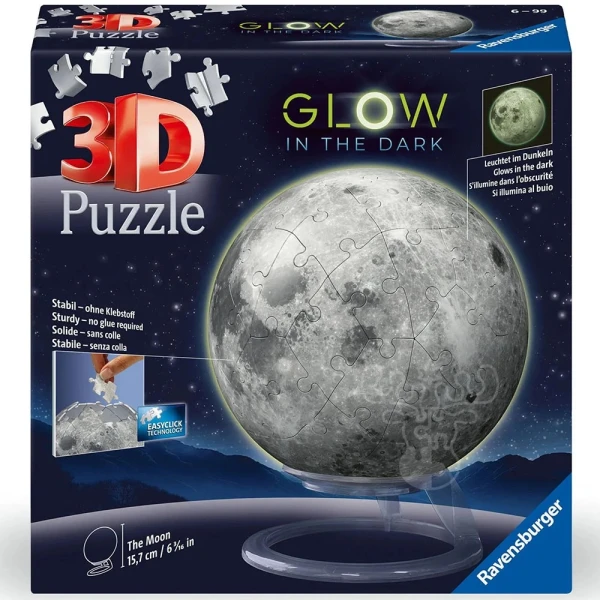 RAVENSBURGER 3D PUZZLE 72 pcs GLOW IN THE DARK - MOON
