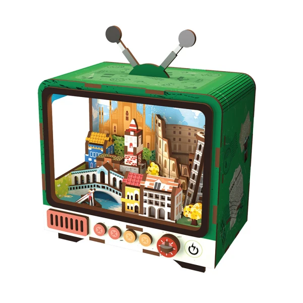 WUDORLD VINTAGE TV ΞΥΛΙΝΗ ΚΑΤΑΣΚΕΥΗ VENICE IS ETERNITY ITSELF