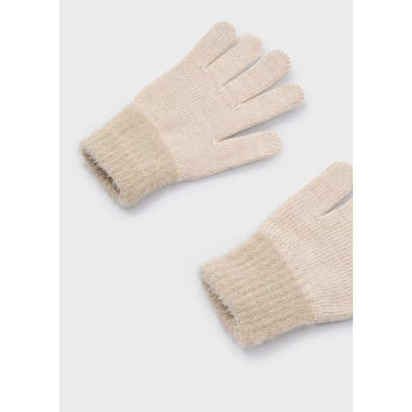 MAYORAL GLOVES KNITTED FUR BEIGE 