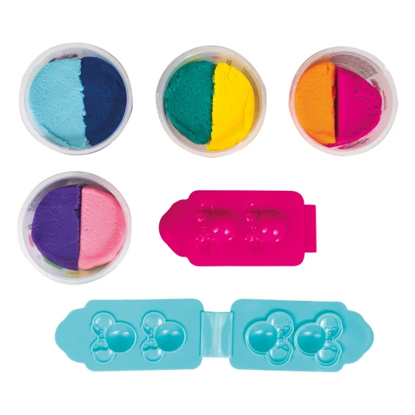 AS DOUGH POT WITH 2 DOUGH COLORS AND 3D CAP FOLDABLE CUTTER 100GR FOR AGES 3+
