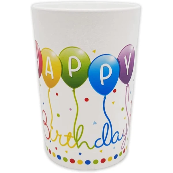 ΠΟΤΗΡΙ ΠΟΛΛΑΠΛΩΝ ΧΡΗΣΕΩΝ 230ml 2 τεμ. MULTICOLOR HAPPY BIRTHDAY
