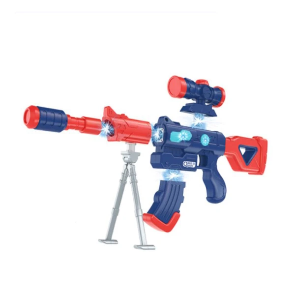 SET ASSEMBLY TOY ELECTRIC MACHINE GUN WITH LIGHTS AND SOUNDS