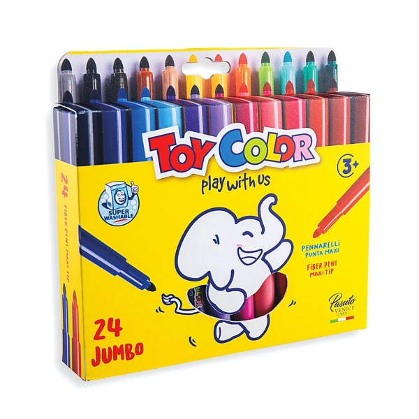 TOY COLOR ΜΑΡΚΑΔΟΡΟΙ 24 JUMBO ΣΕ ΧΑΡΤΙΝΟ ΚΟΥΤΙ