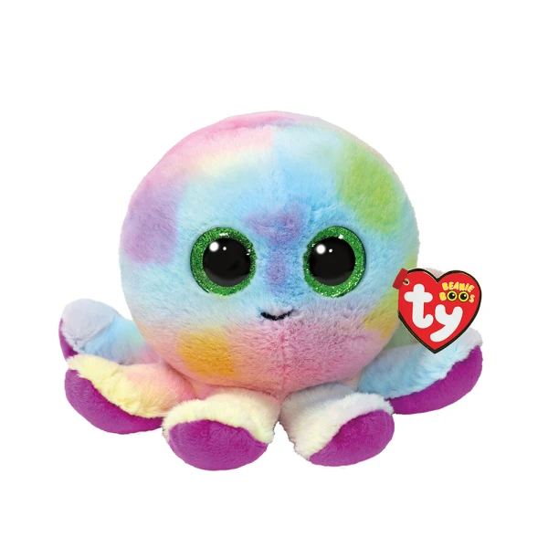 TY BEANIE BOOS FLUFFY MULTICOLOUR OCTOPUS 15 cm