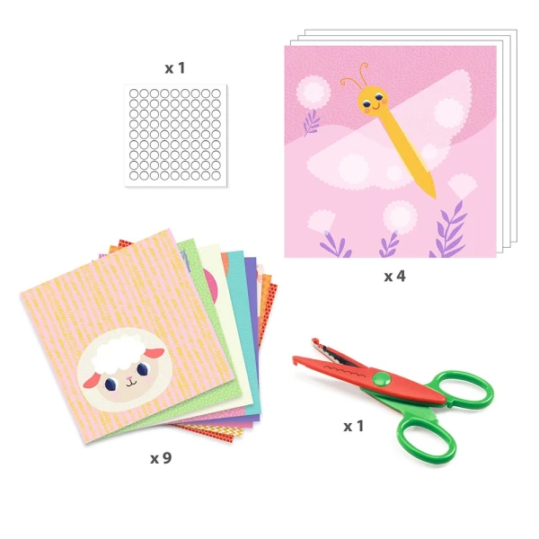 DJECO STICKER AND SCISSOR COLLAGE - ANIMALS