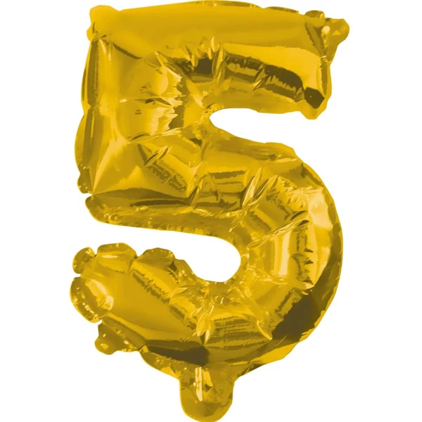 BALLOON GOLD FOIL 10 cm No 5