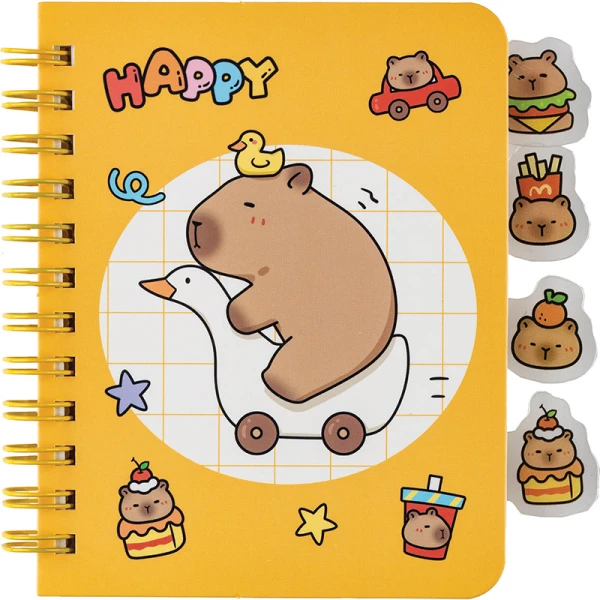 NOTEBOOK 8.7X11.3 cm 64 SHEETS CAPYBARA - 4 DESIGNS