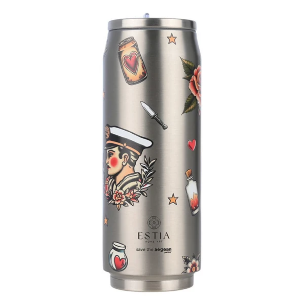 ESTIA HOME ART TRAVEL CUP 500ml - OLD SCHOOL INK
