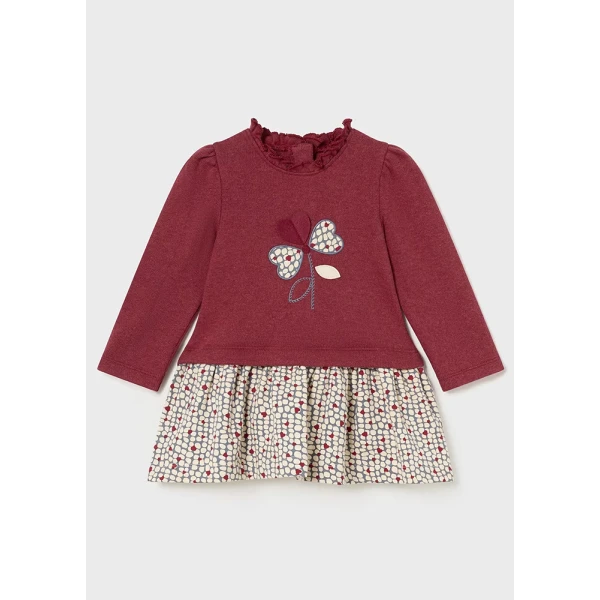 MAYORAL DRESS COTTON COMBINED RED INTENSE