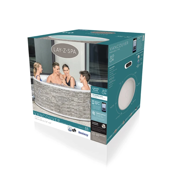 BESTWAY ΣΕΤ ΣΠΑ LAY-Z-SPA 155x60 εκ. VANCOUVER AIRJET PLUS