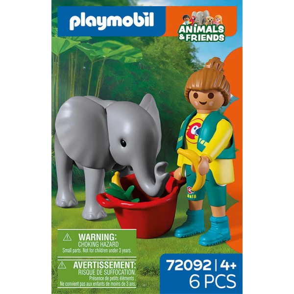 PLAYMOBIL ANIMALS & FRIENDS ZOO BABY ELEPHANT AND ZOOKEEPER