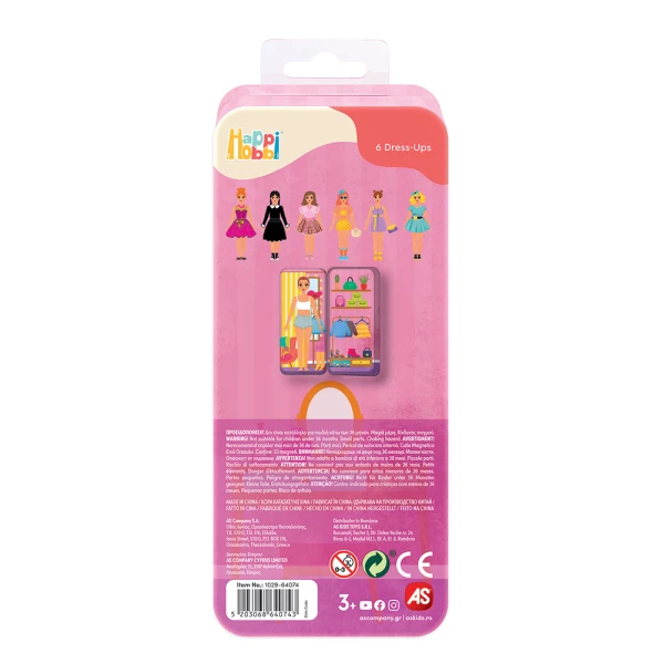 HAPPIHOBBI MAGNET TINS CITY HEROES - FASHION GIRL - MERMAID PRINCESS EDUCATIONAL PAPER MAGNETS - 3 DESIGNSMAGNETS FOR AGES 3+ - 2 DESIGNS