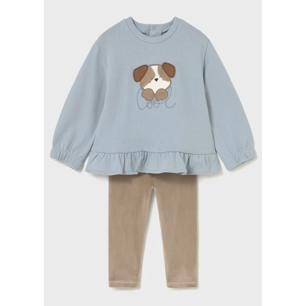 MAYORAL SET LEGGINGS SWEATSHIRT LIGHT BROWN