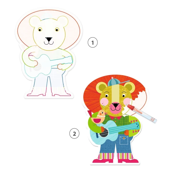 DJECO MAGIC PAINTING WITH WATER MARKER HAPPY ANIMALS