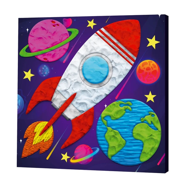 SPLAT PLANET SPACE CLAY ART SET ON CANVAS 30x30 cm