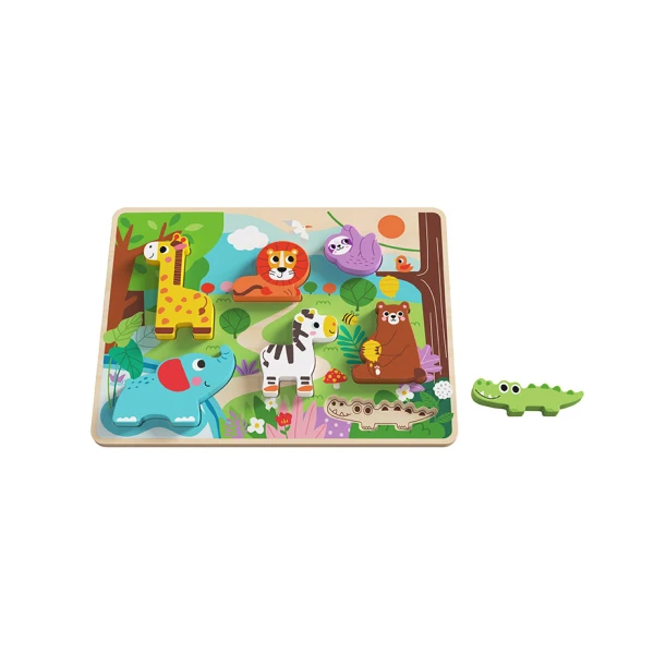 WOODEN WEDGE JUNGLE ANIMALS